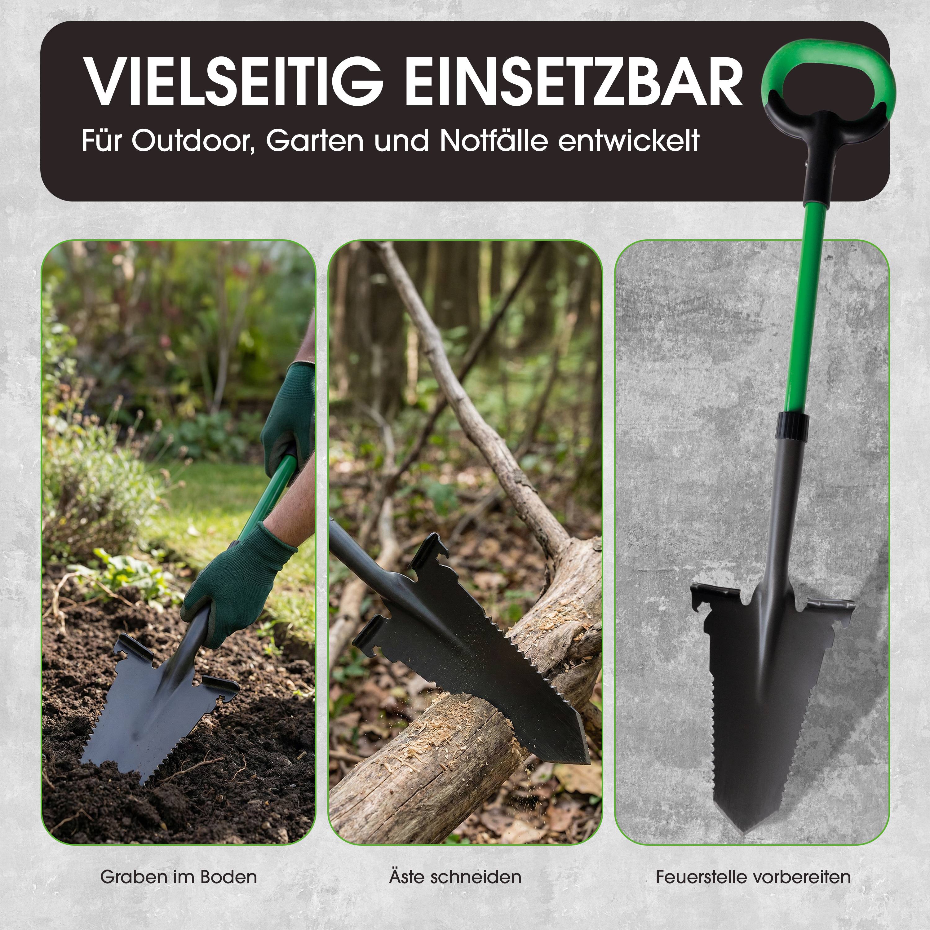 Hammersmith RayzerShovel - Spaten mit Wurzelsäge - Gärtnerspaten für harte & steinige Böden zum Graben, Schneiden & Sägen - Trittkante für mehr