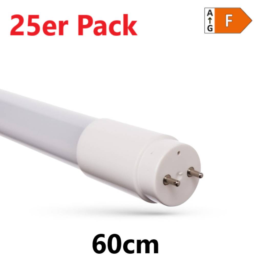 25er Pack Spectrum LED 60cm Röhre G13 NANO-KUNSTSTOFF T8 Leuchtstoffröhre 9W 820lm Kaltweiß 6000K
