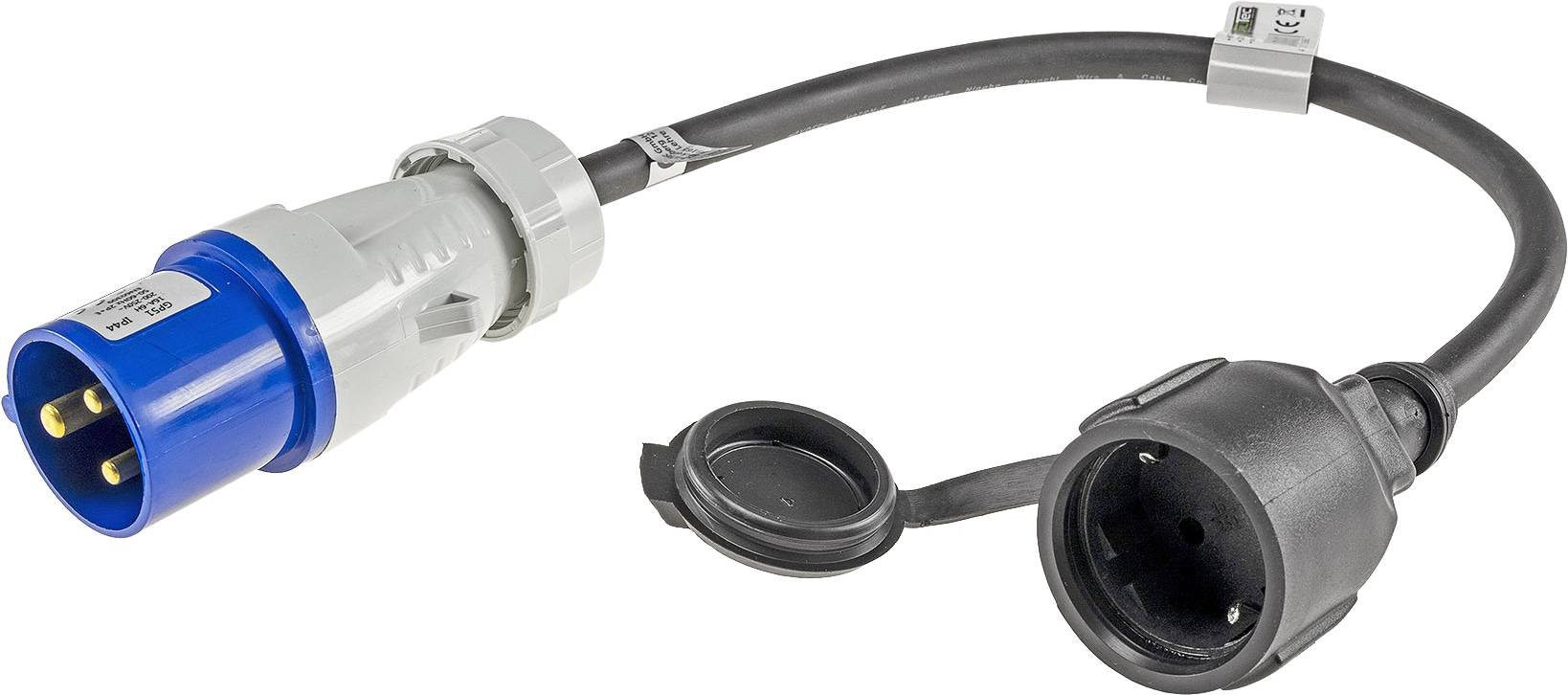 CHILITEC CEE-Adapter 22852, 0,35 m, CEE auf Schutzkontaktkupplung