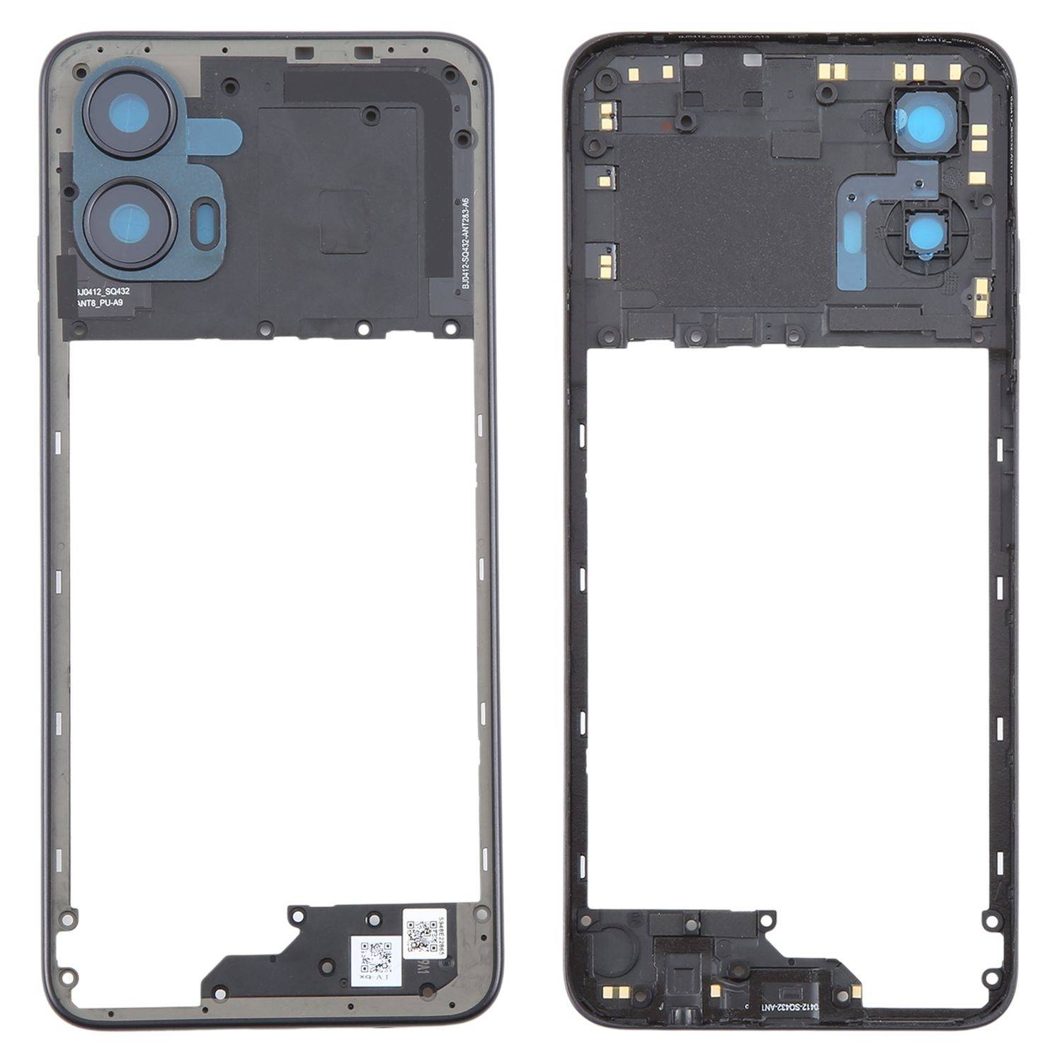 Für Motorola Moto G34 Mittelrahmen Bezel Plate Schwarz Reparatur Ersatzteil