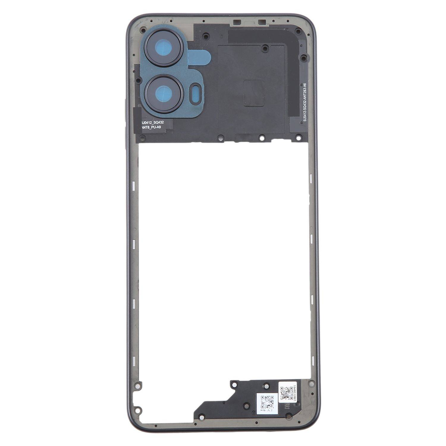 Für Motorola Moto G34 Mittelrahmen Bezel Plate Schwarz Reparatur Ersatzteil
