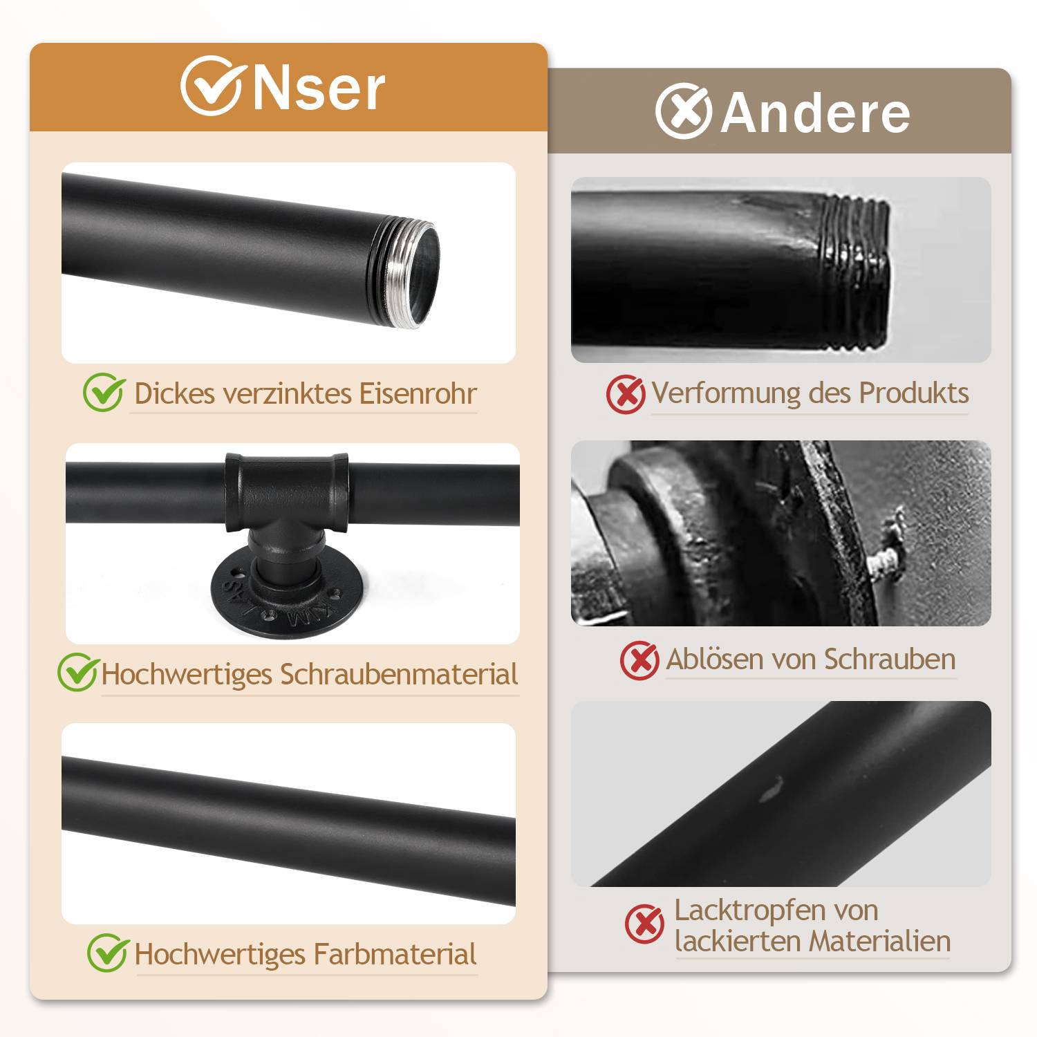 Handlauf Treppengeländer Schwarz 300cm Verzinktes Stahlrohr Geländer Pulverbeschichtung Schutzbügel Treppe