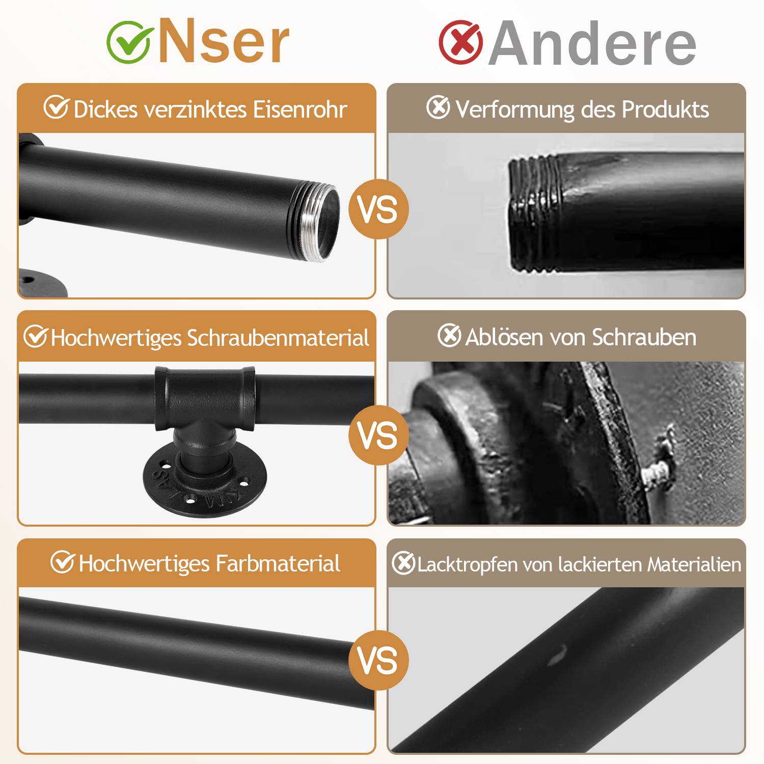 Handlauf Geländer Schwarz 100cm Verzinktes Schutzbügel Treppe Stahlrohr Treppengeländer Innen und Außen