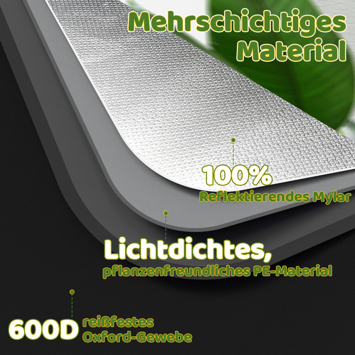 Growbox 100*100*200cm Indoor Gewächshaus Pflanzenzelt Zuchtschrank Treibhaus