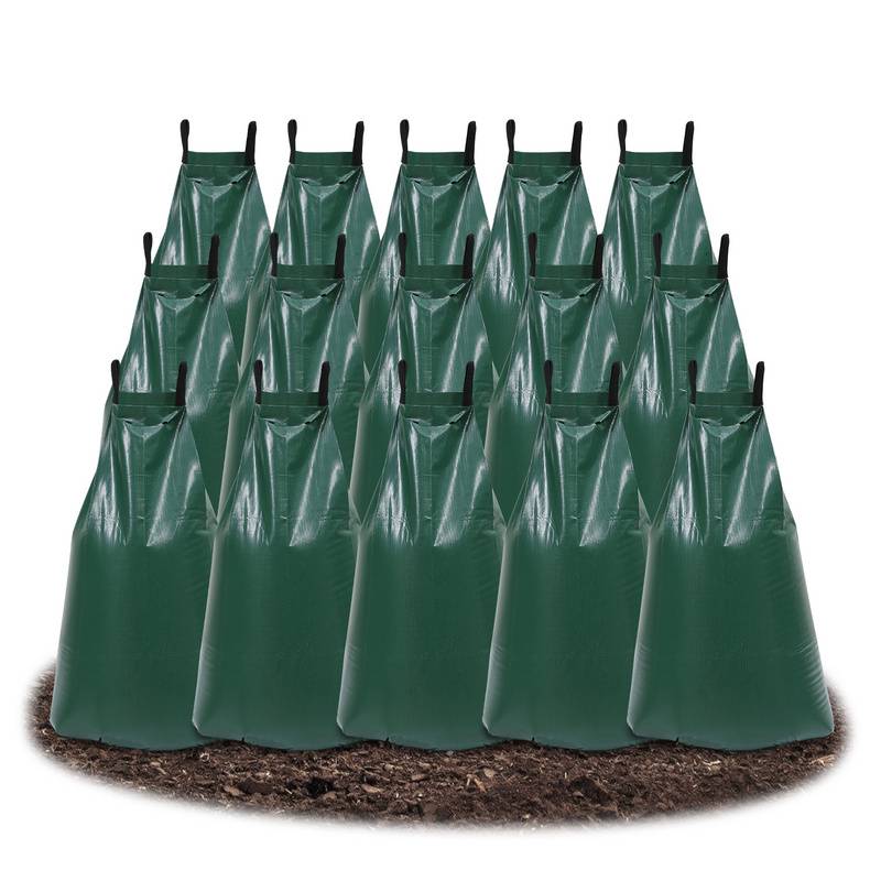 Bewässerungssack treebag 15 Stück Bewässerungssack 75L Bewässerungsbeutel Wassersack für Bäume Grün