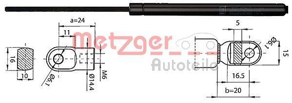 Metzger 2110377 Gasfeder, Motorhaube