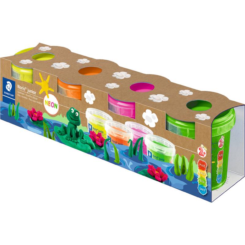STAEDTLER Spielknete-Set Noris junior, 4 Neonfarben