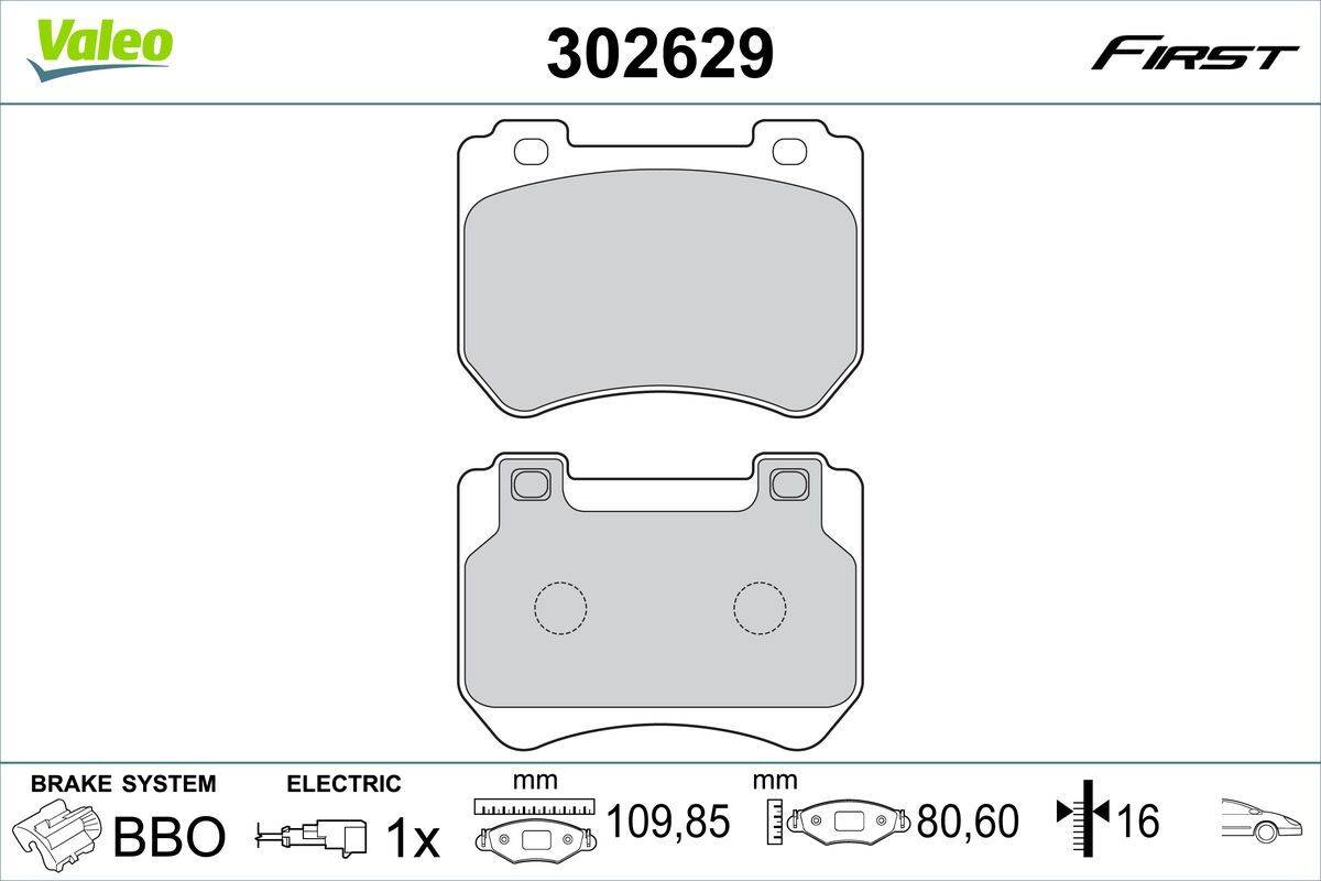 Valeo 302629 Bremsbelagsatz, Scheibenbremse
