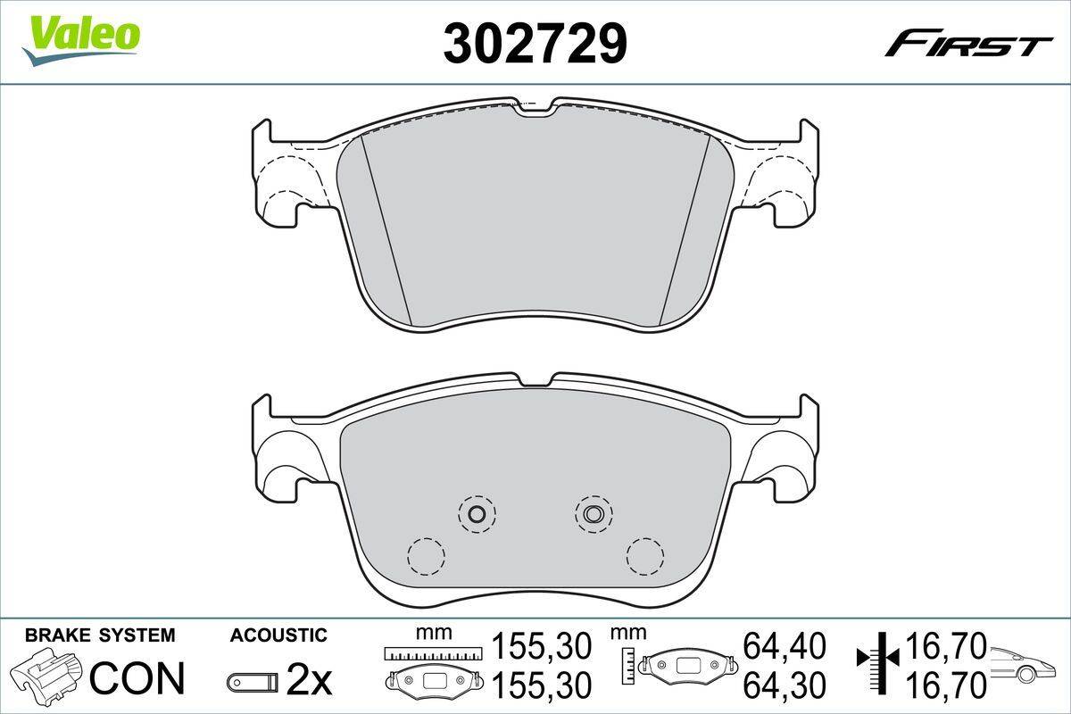 Valeo 302729 Bremsbelagsatz, Scheibenbremse