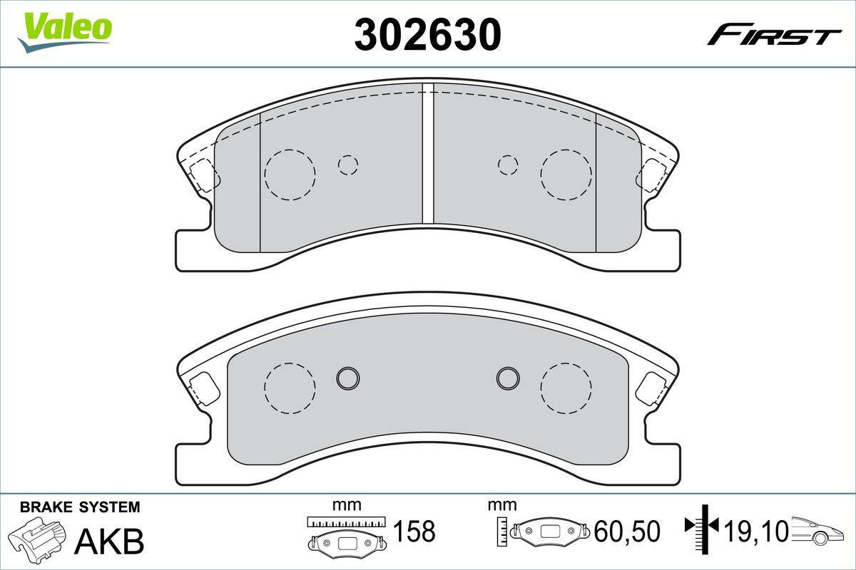 Valeo 302630 Bremsbelagsatz, Scheibenbremse