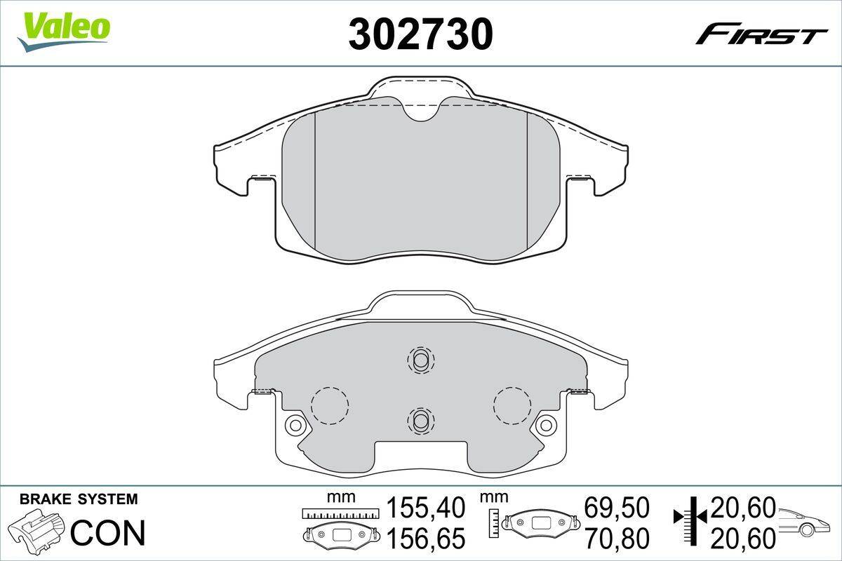 Valeo 302730 Bremsbelagsatz, Scheibenbremse