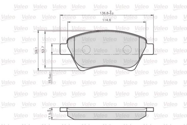 Valeo 872930 Bremsbelagsatz, Scheibenbremse