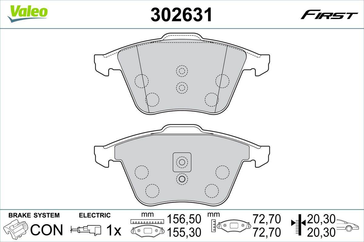 Valeo 302631 Bremsbelagsatz, Scheibenbremse