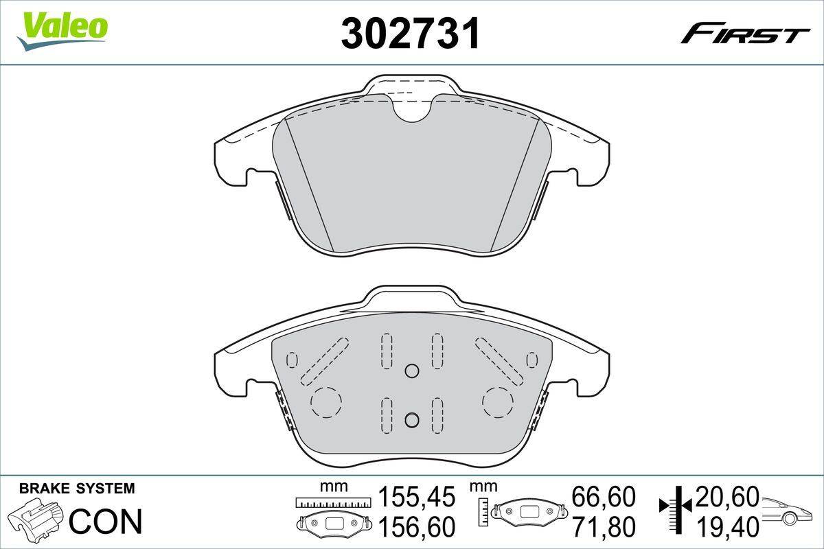 Valeo 302731 Bremsbelagsatz, Scheibenbremse