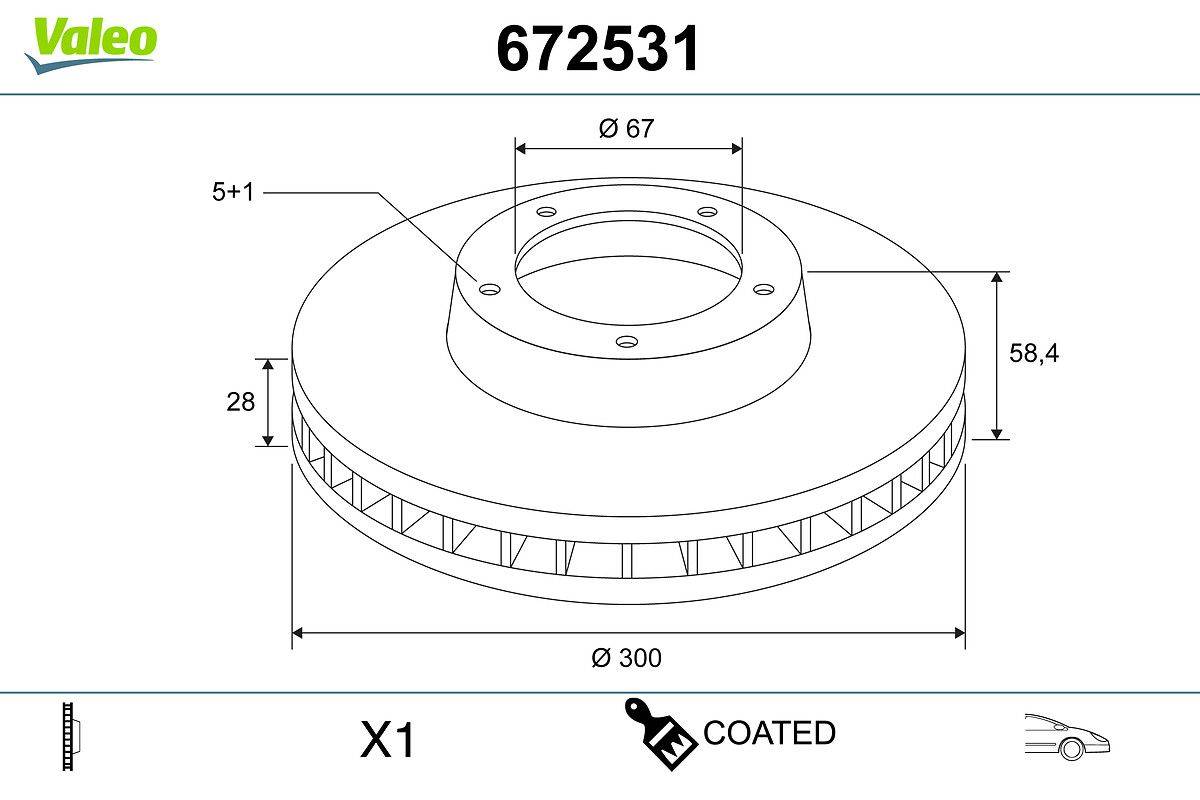 Valeo 672531 Bremsscheibe