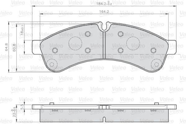 Valeo 872231 Bremsbelagsatz, Scheibenbremse