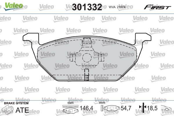 Valeo 301332 Bremsbelagsatz, Scheibenbremse