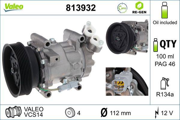 Valeo 813932 Kompressor, Klimaanlage