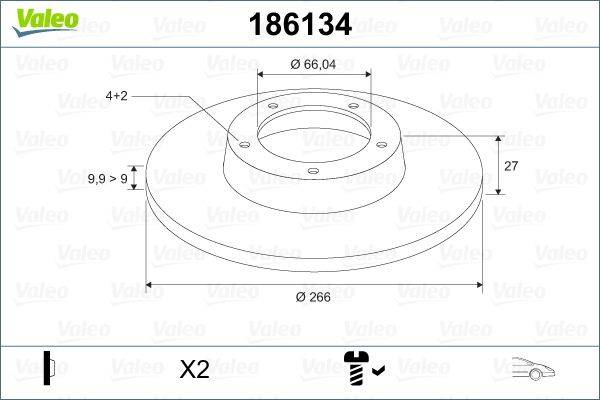 Valeo 186134 Bremsscheibe
