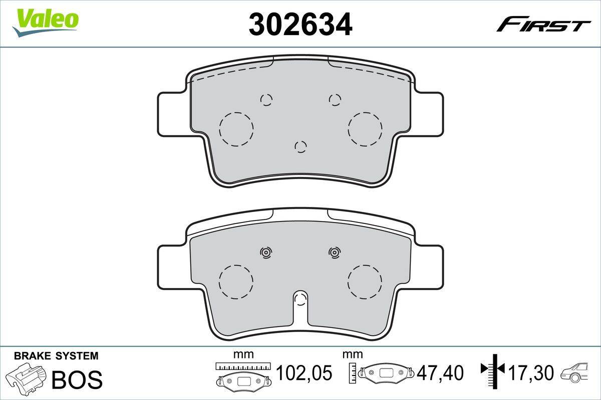 Valeo 302634 Bremsbelagsatz, Scheibenbremse