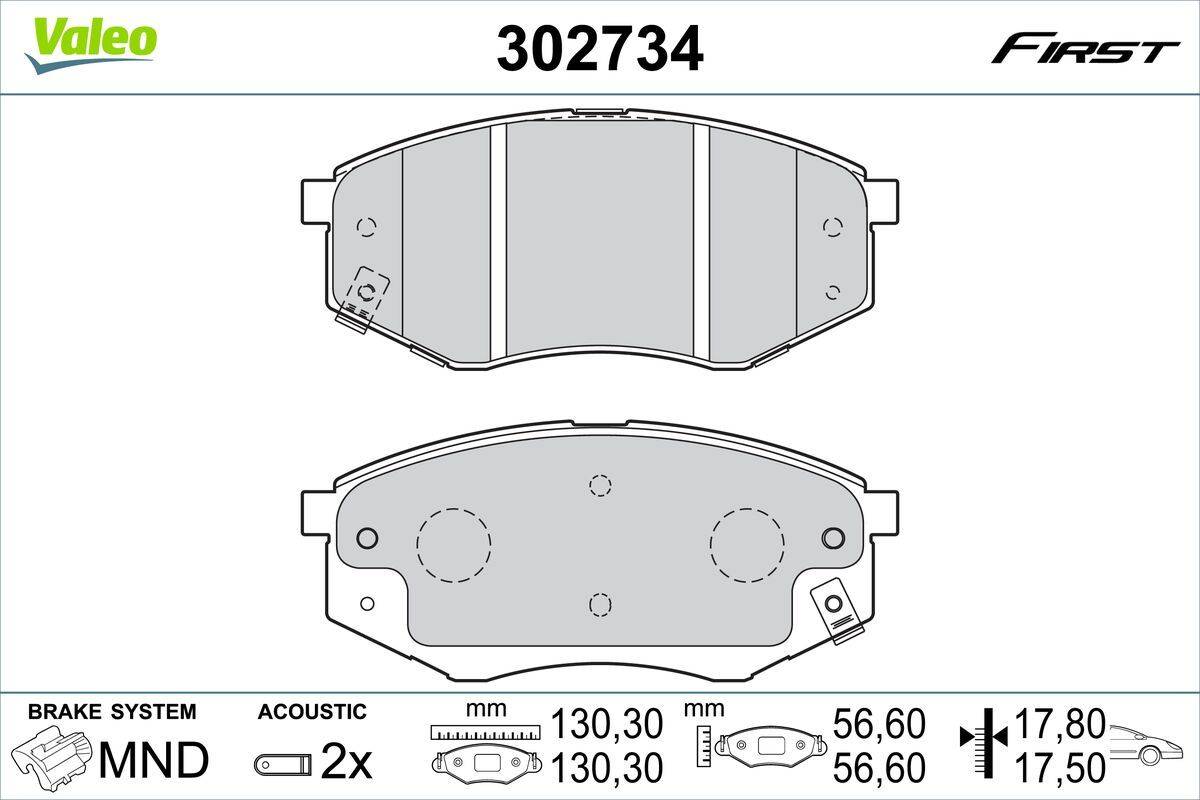 Valeo 302734 Bremsbelagsatz, Scheibenbremse