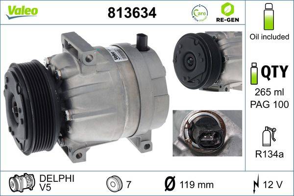 Valeo 813634 Kompressor, Klimaanlage