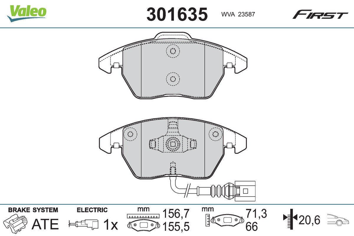 Valeo 301635 Bremsbelagsatz, Scheibenbremse