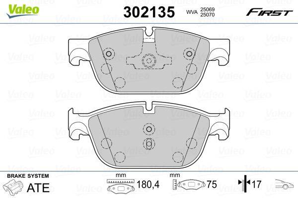 Valeo 302135 Bremsbelagsatz, Scheibenbremse