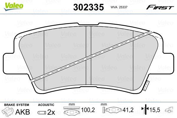 Valeo 302335 Bremsbelagsatz, Scheibenbremse