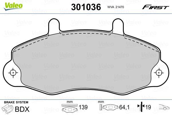 Valeo 301036 Bremsbelagsatz, Scheibenbremse