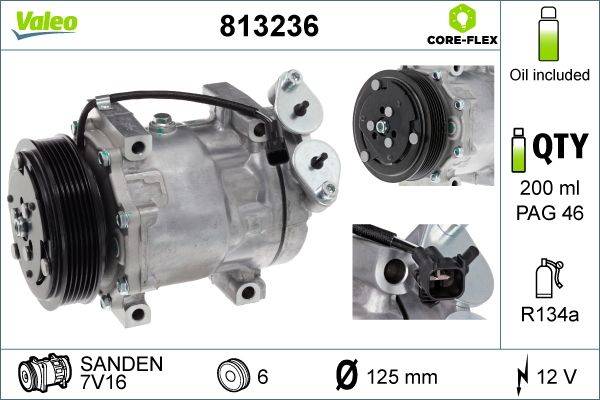 Valeo 813236 Kompressor, Klimaanlage