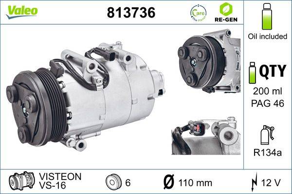 Valeo 813736 Kompressor, Klimaanlage