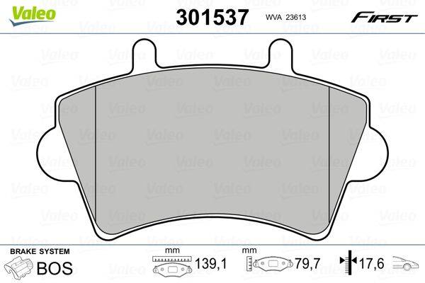 Valeo 301537 Bremsbelagsatz, Scheibenbremse