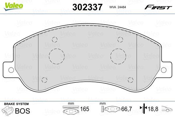 Valeo 302337 Bremsbelagsatz, Scheibenbremse