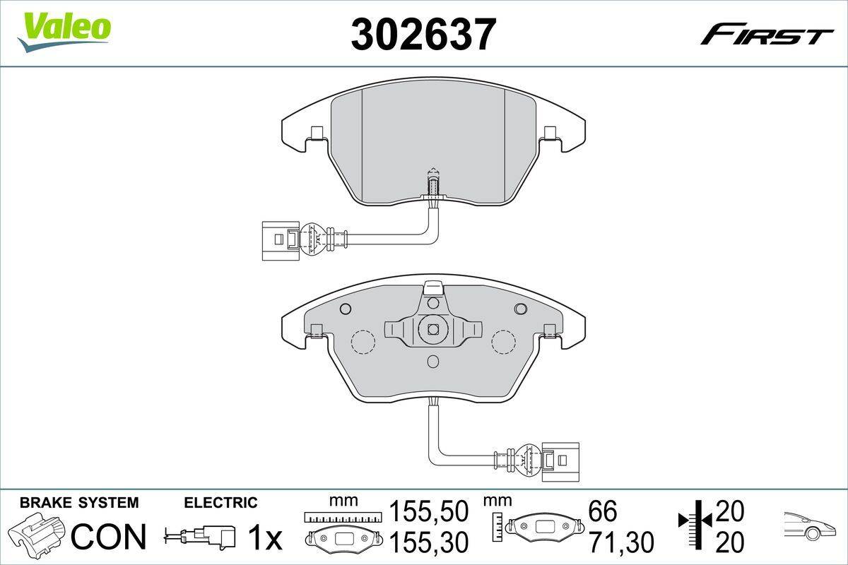 Valeo 302637 Bremsbelagsatz, Scheibenbremse