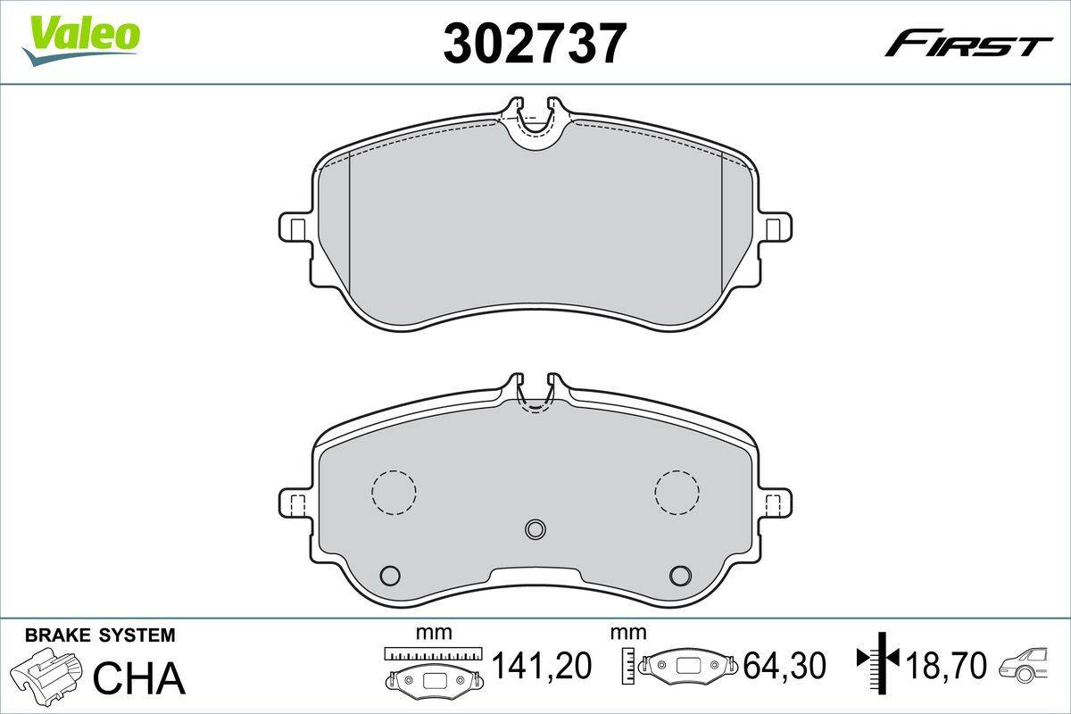 Valeo 302737 Bremsbelagsatz, Scheibenbremse
