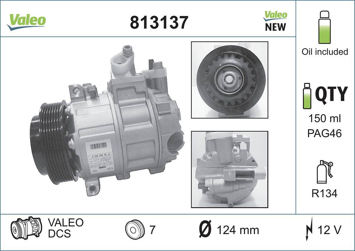 Valeo 813137 Kompressor, Klimaanlage