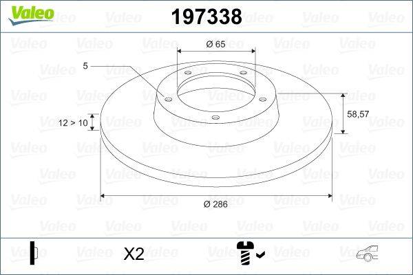 Valeo 197338 Bremsscheibe