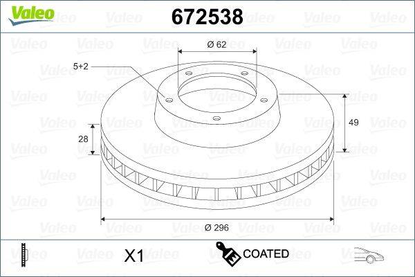 Valeo 672538 Bremsscheibe