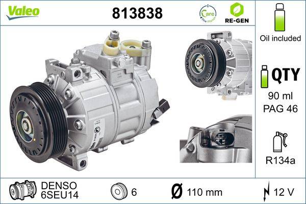 Valeo 813838 Kompressor, Klimaanlage