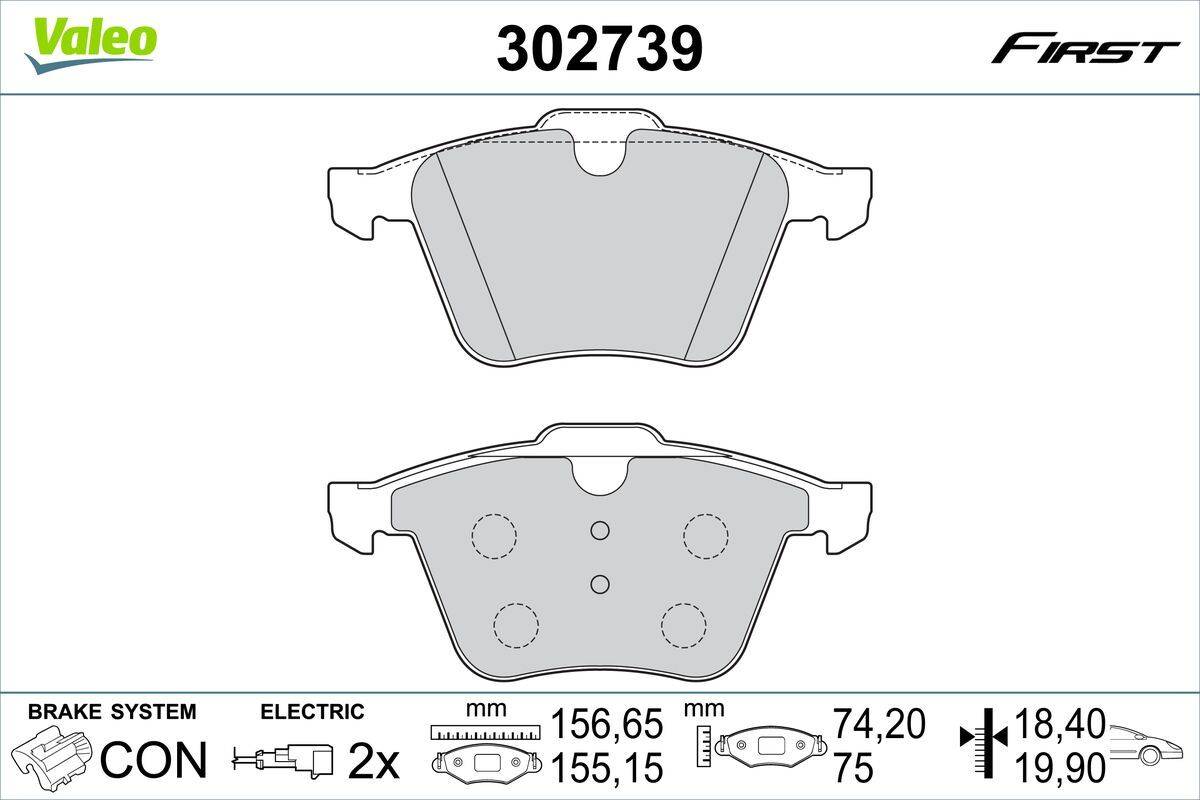 Valeo 302739 Bremsbelagsatz, Scheibenbremse