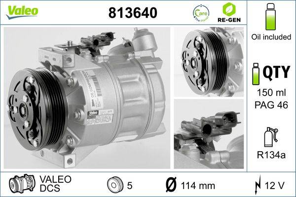 Valeo 813640 Kompressor, Klimaanlage