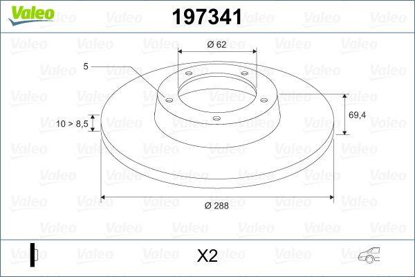 Valeo 197341 Bremsscheibe