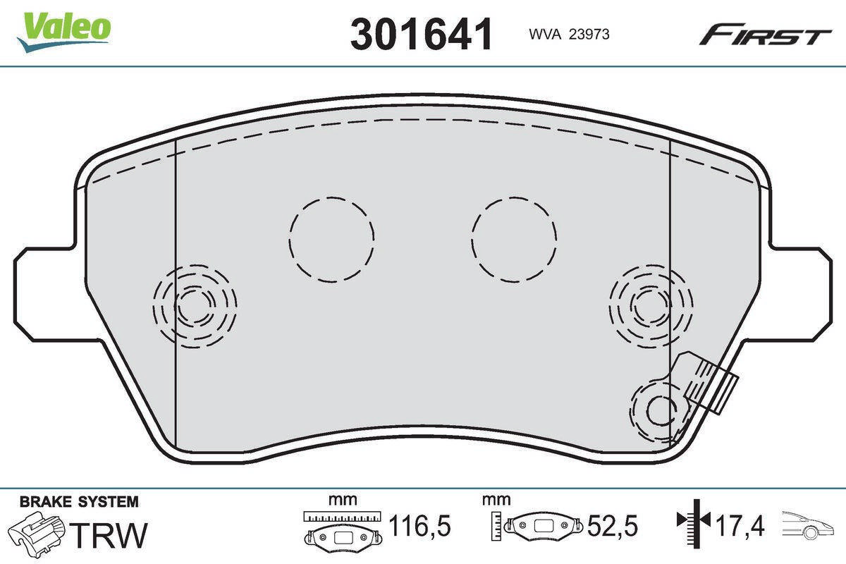 Valeo 301641 Bremsbelagsatz, Scheibenbremse