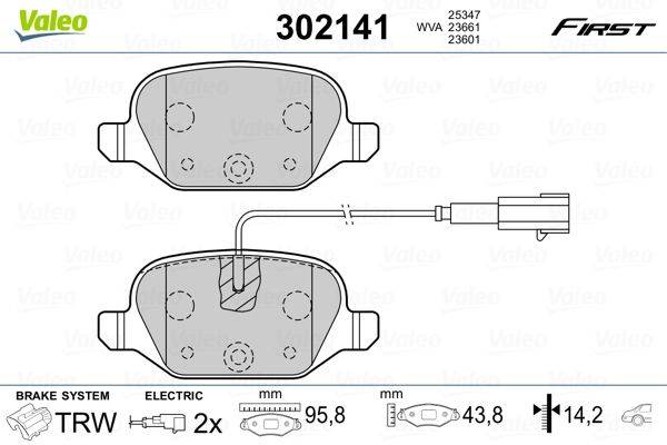 Valeo 302141 Bremsbelagsatz, Scheibenbremse