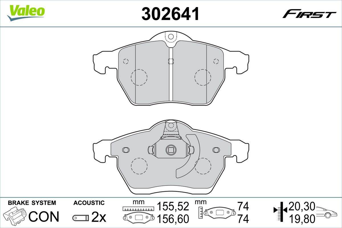 Valeo 302641 Bremsbelagsatz, Scheibenbremse
