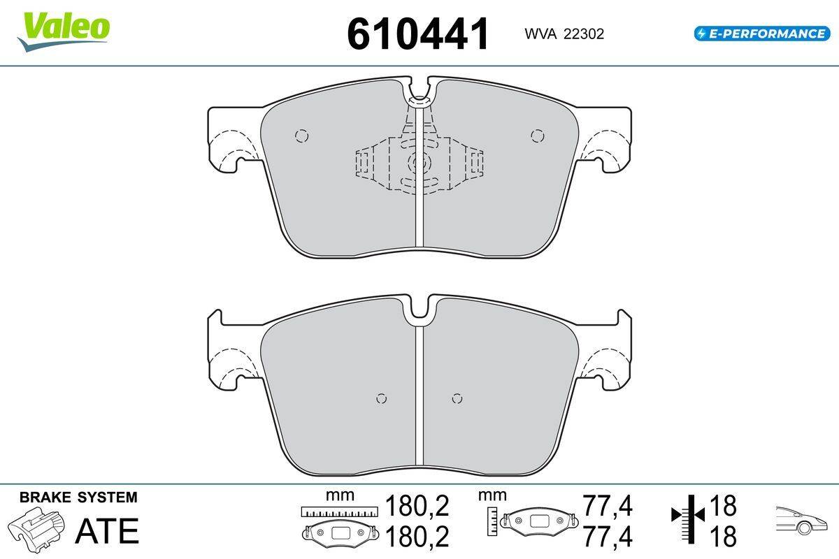 Valeo 610441 Bremsbelagsatz, Scheibenbremse