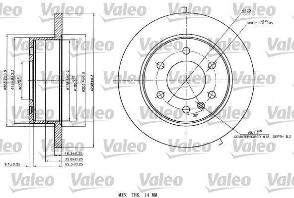 Valeo 187142 Bremsscheibe