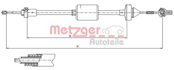 Metzger 10.2842 Seilzug, Kupplungsbetätigung