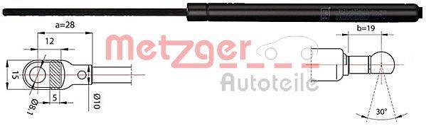 Metzger 2110342 Gasfeder, Heckscheibe